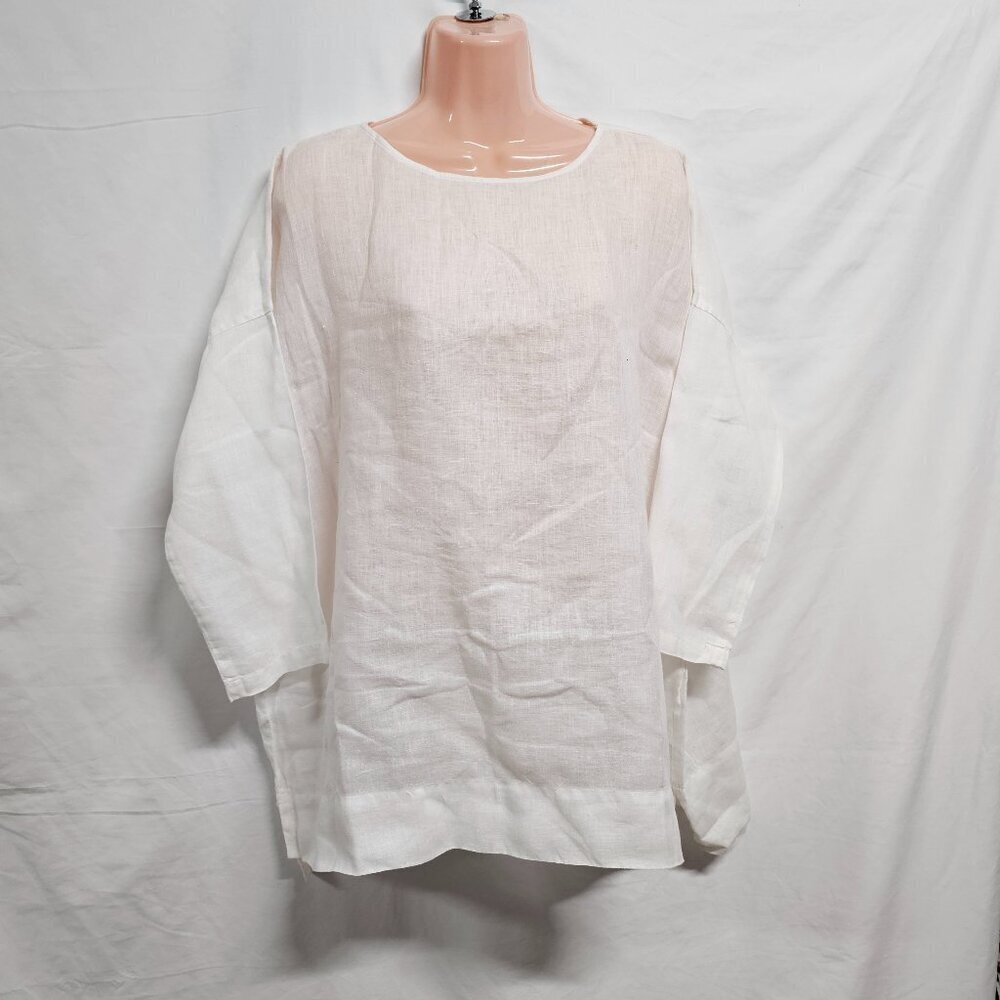 Urban Research Door Boxy Casual Top Blouse Women One Size White Linen